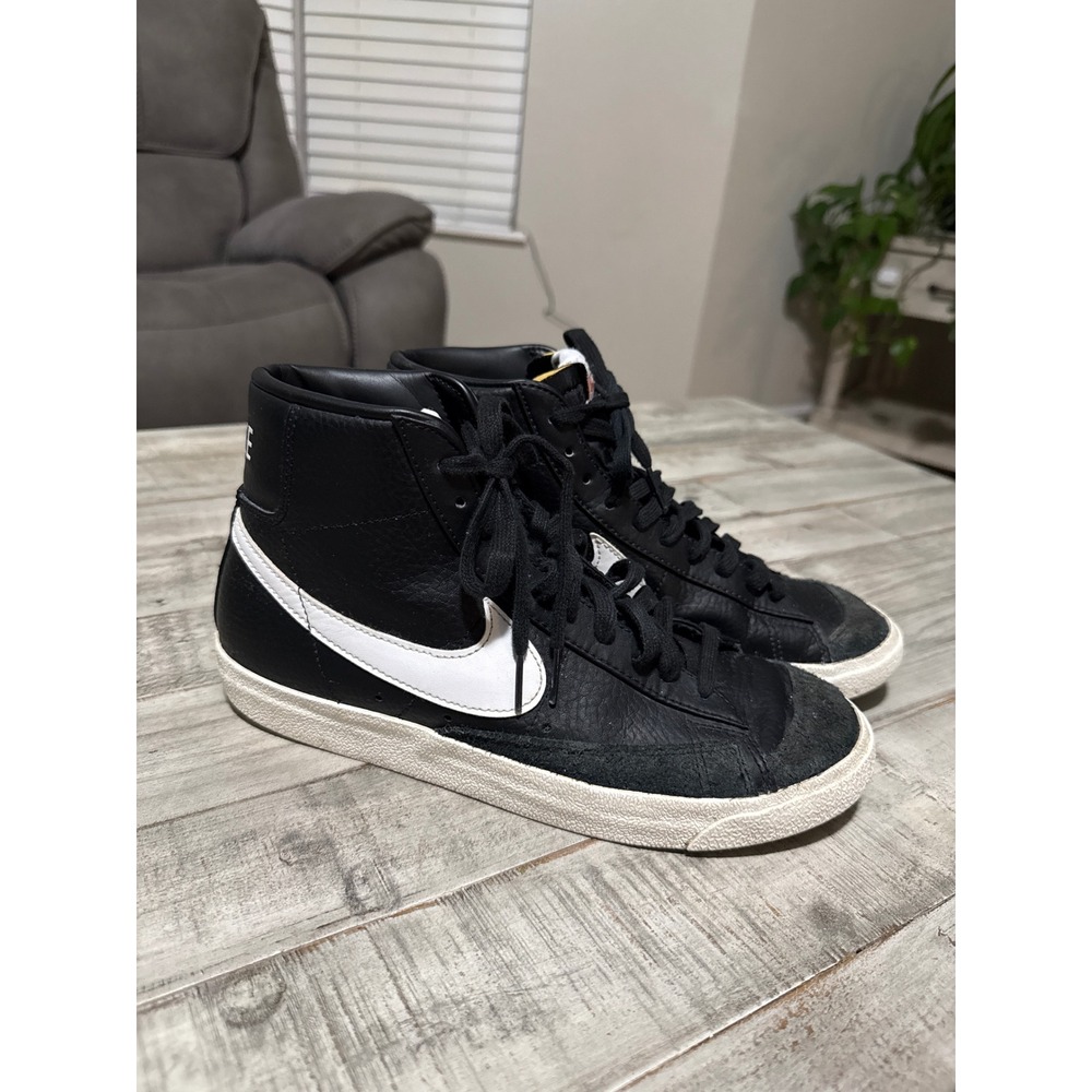 Nike Blazer Mid 77 Vintage Black White Sneakers BQ6806-002 Mens 8.5
